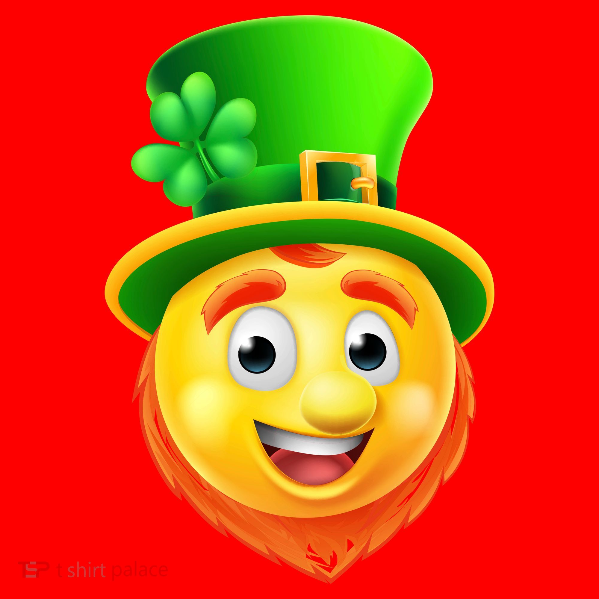 St. Patrick's Day Shamrock Leprechaun Emoji Smiley Santa Hat