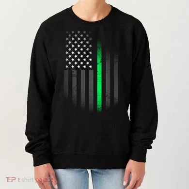 St. Patrick's Day Thin Green Line Flag Women's Sweatshirt
