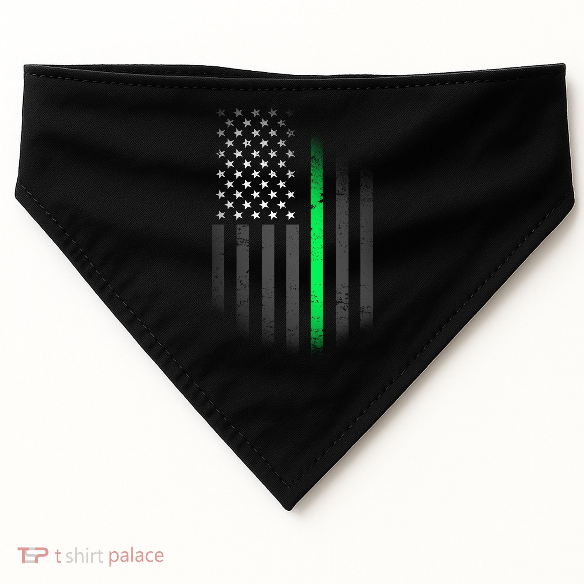 St. Patrick's Day Thin Green Line Flag USA-Made Doggie Bandana