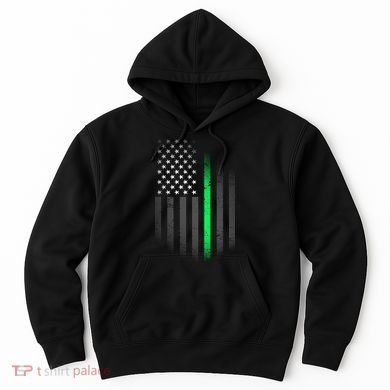St. Patrick's Day Thin Green Line Flag Hoodie