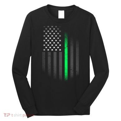 St. Patrick's Day Thin Green Line Flag Long Sleeve Shirt