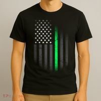St. Patrick's Day Thin Green Line Flag T-Shirt thumb 3
