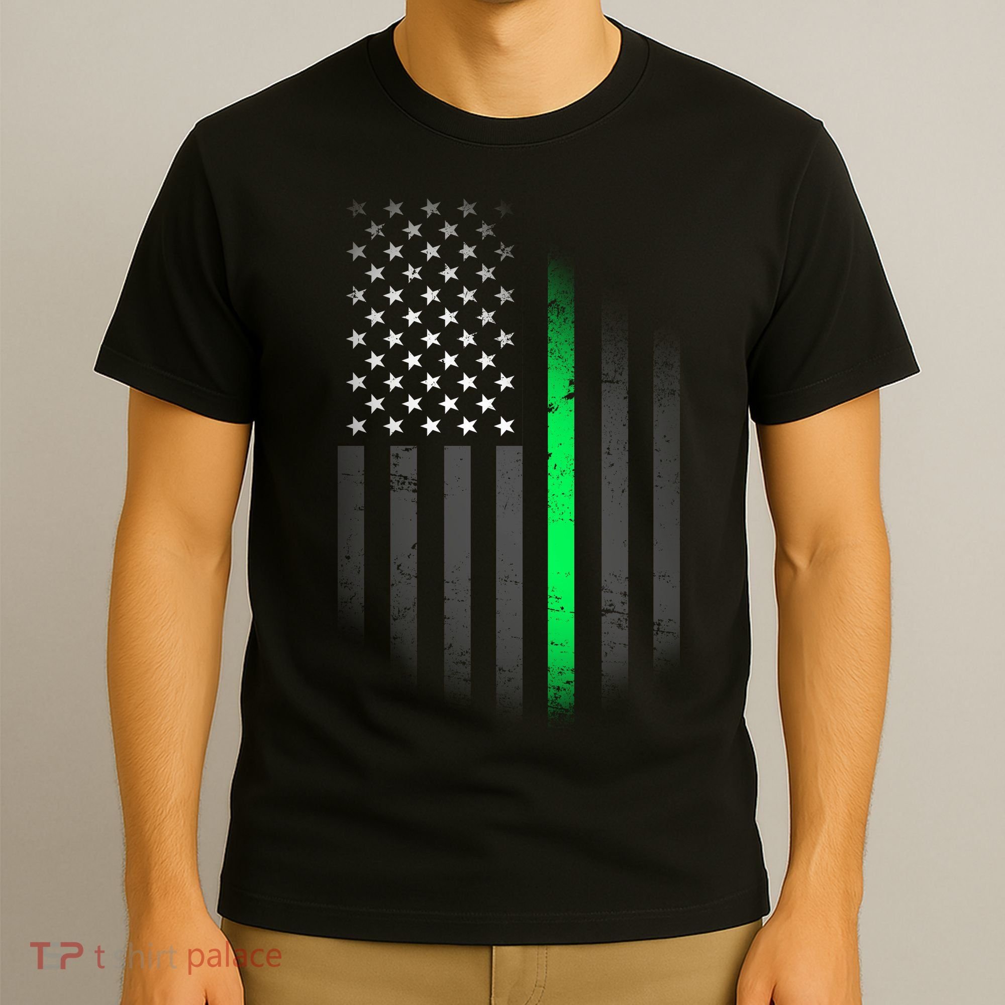 St. Patrick's Day Thin Green Line Flag T-Shirt