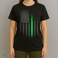 St. Patrick's Day Thin Green Line Flag T-Shirt thumb 4