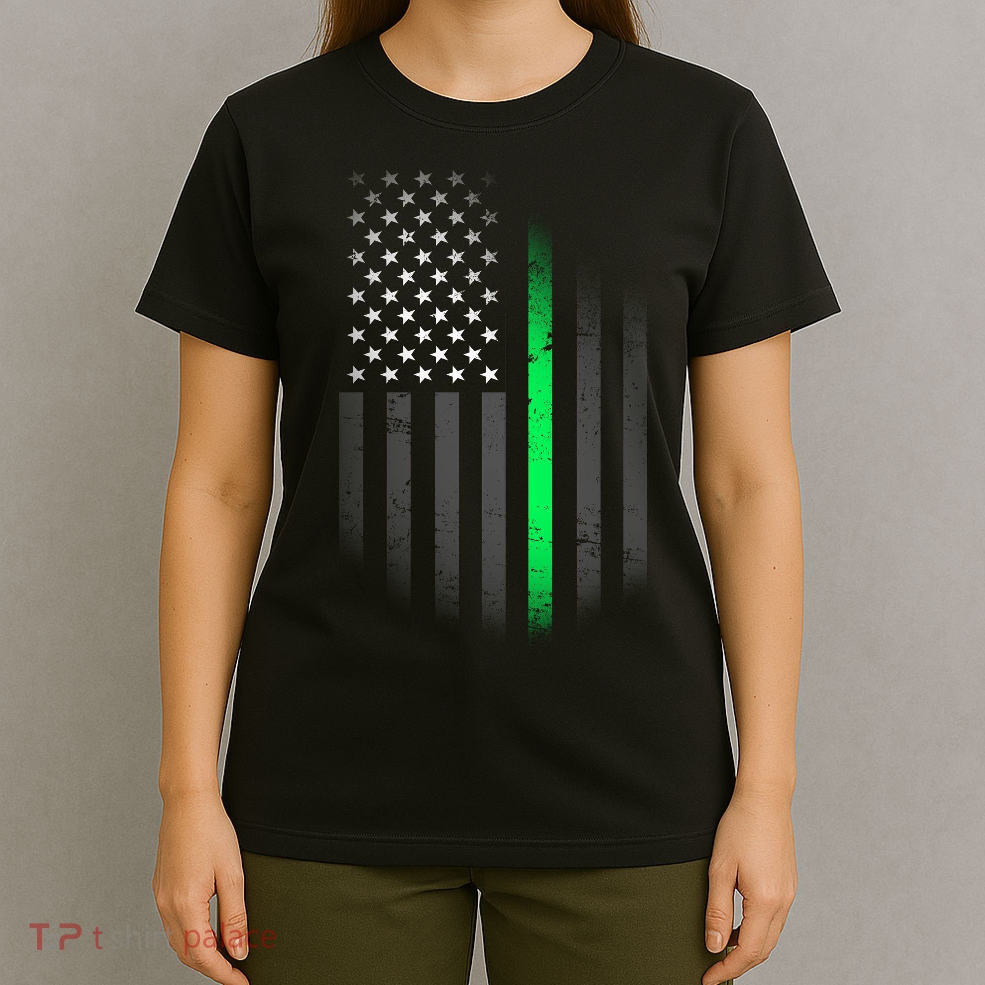 St. Patrick's Day Thin Green Line Flag T-Shirt