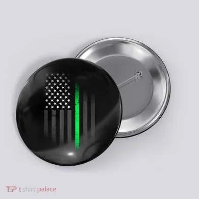 St. Patrick's Day Thin Green Line Flag Button