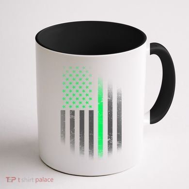 St. Patrick's Day Thin Green Line Flag Coffee Mug back