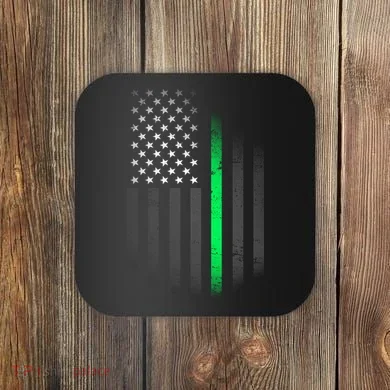 St. Patrick's Day Thin Green Line Flag Coaster