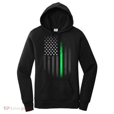 St. Patrick's Day Thin Green Line Flag Women's Hoodie