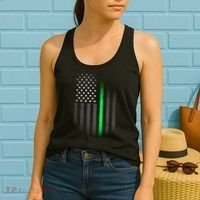 St. Patrick's Day Thin Green Line Flag Women's Tank Top thumb 2