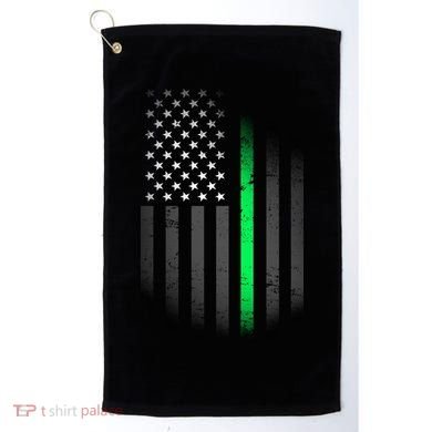 St. Patrick's Day Thin Green Line Flag Golf Towel