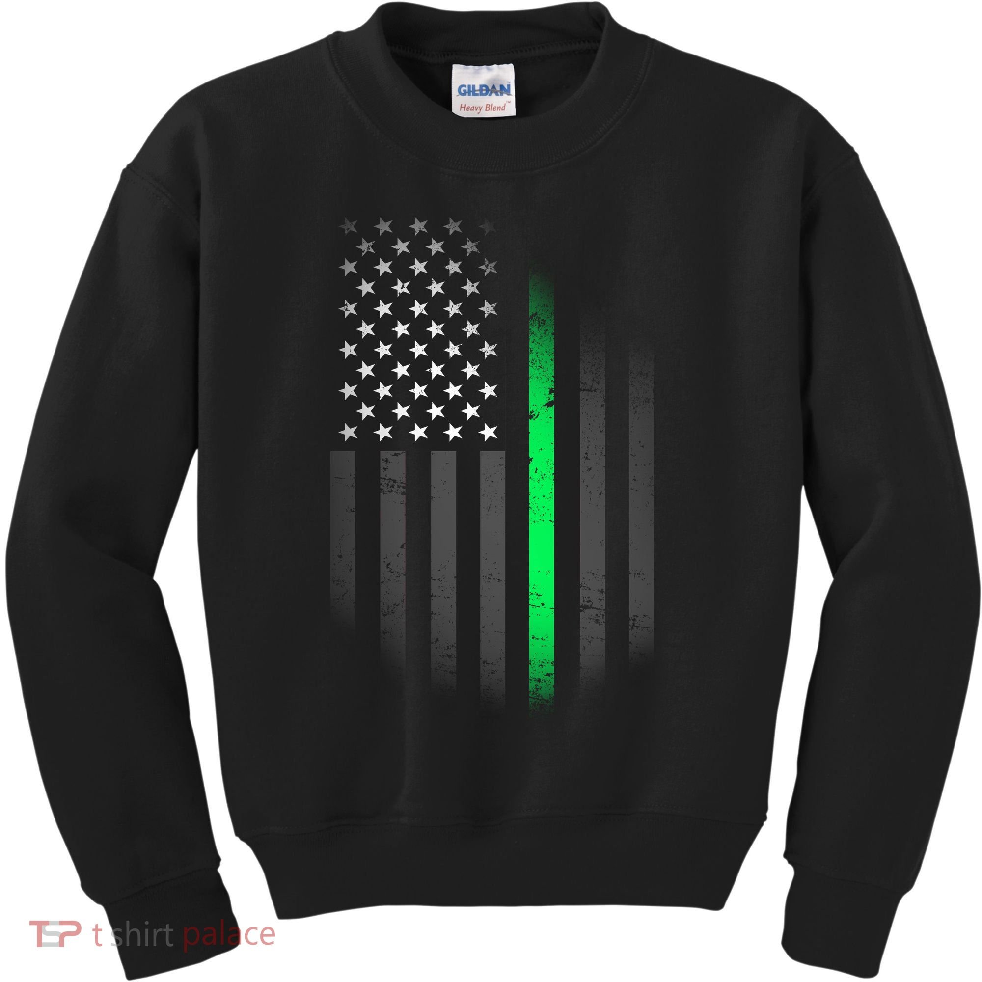 St. Patrick's Day Thin Green Line Flag Kids Sweatshirt