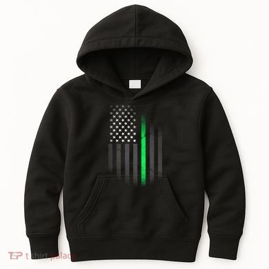 St. Patrick's Day Thin Green Line Flag Kids Hoodie