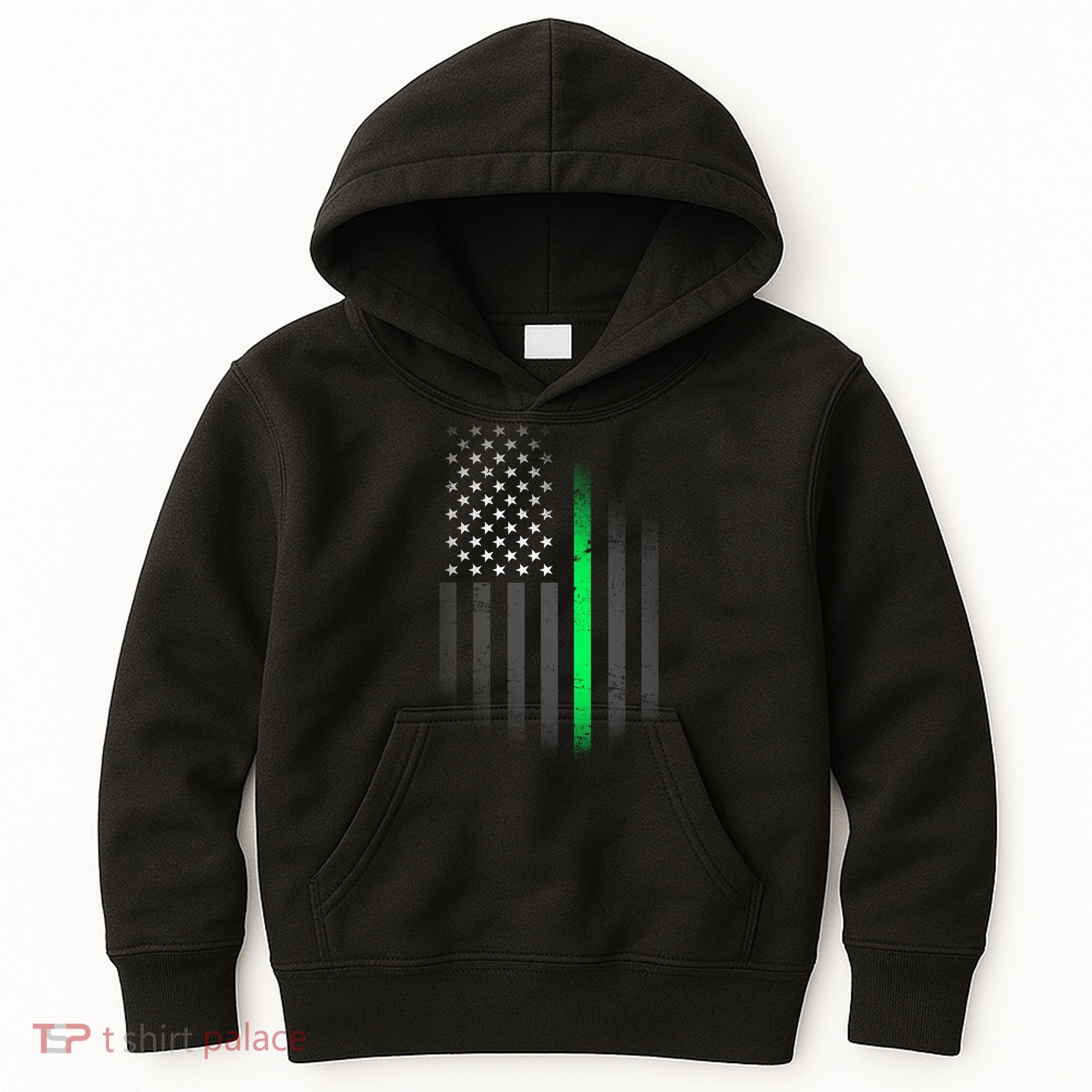 St. Patrick's Day Thin Green Line Flag Kids Hoodie