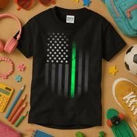St. Patrick's Day Thin Green Line Flag Kids T-Shirt thumb 3