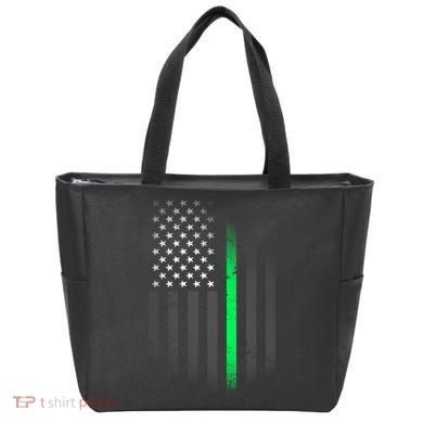 St. Patrick's Day Thin Green Line Flag Tote Bag