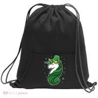St. Patrick's Day Unicorn Sweatshirt Cinch Pack Bag thumb 0