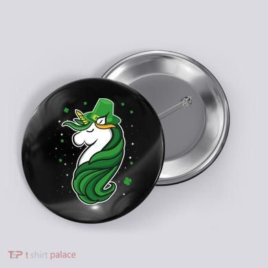 St. Patrick's Day Unicorn Button