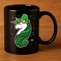 St. Patrick's Day Unicorn 11oz C Handle Ceramic Mug thumb 3