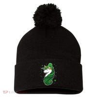 St. Patrick's Day Unicorn Pom Pom 12in Knit Beanie thumb 0