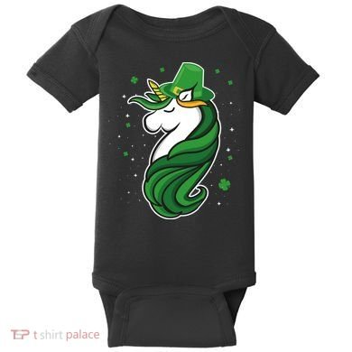 St. Patrick's Day Unicorn Baby Bodysuit