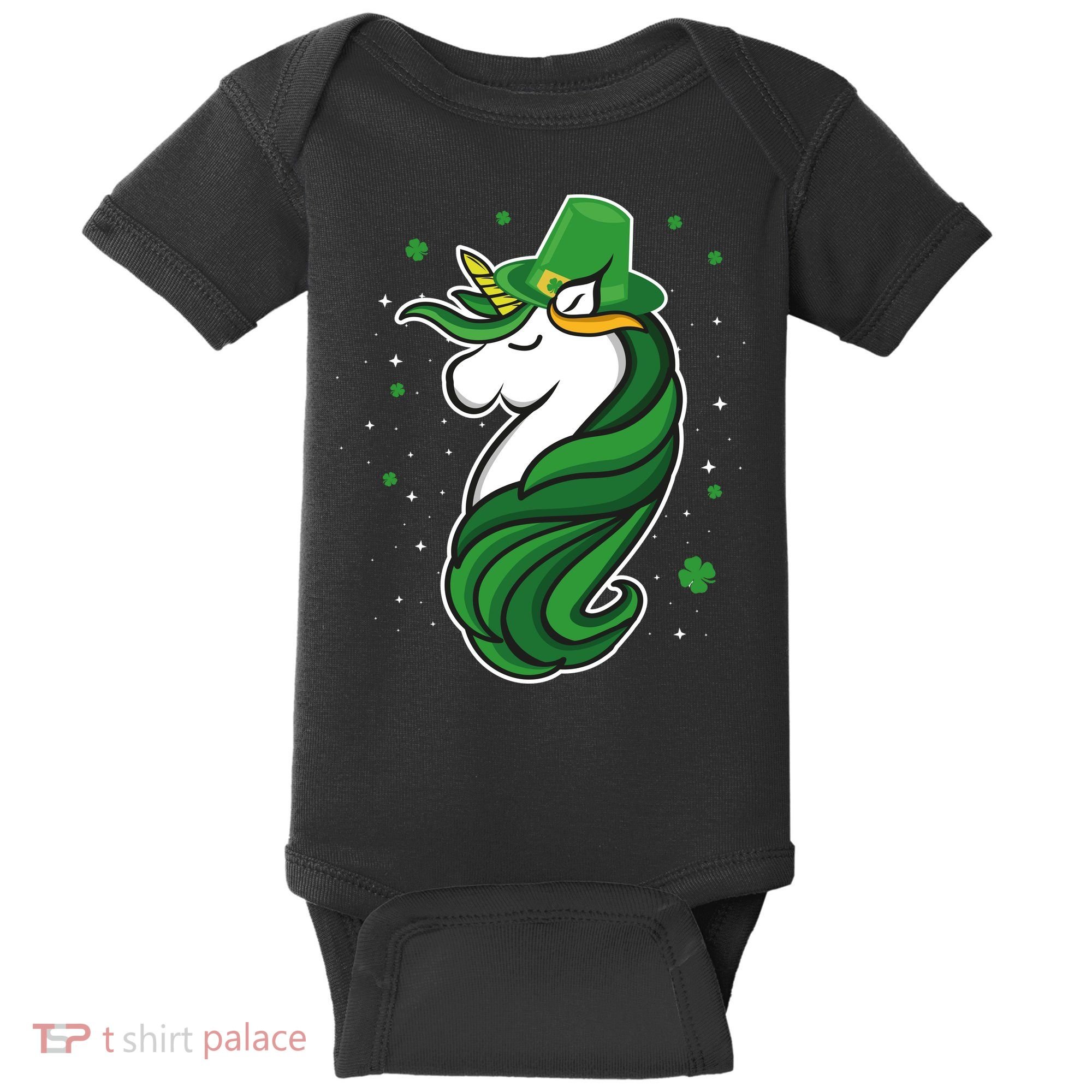 St. Patrick's Day Unicorn Baby Bodysuit