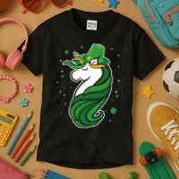St. Patrick's Day Unicorn Kids T-Shirt thumb 3