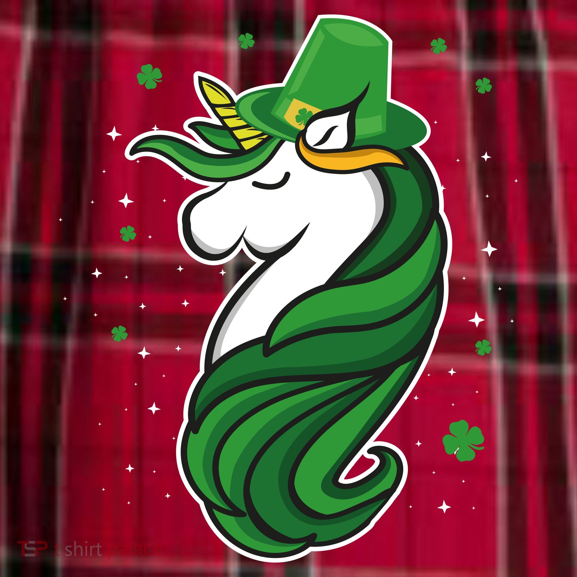 St. Patrick's Day Unicorn Women's Flannel Plaid Pajama Pants
