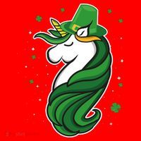 St. Patrick's Day Unicorn Santa Hat thumb 1