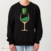 St. Patrick's Day Wine Glass Women's Sweatshirt thumb 0