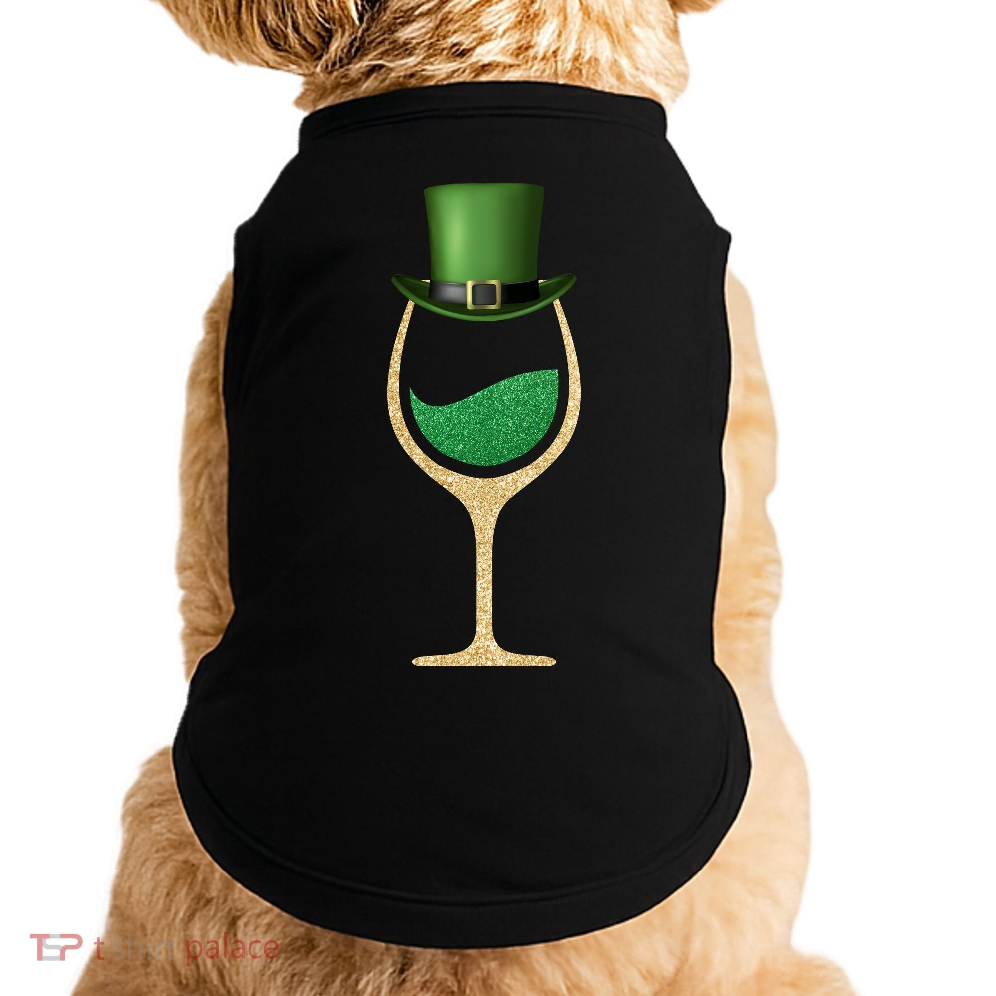 St. Patrick's Day Wine Glass Doggie Tank