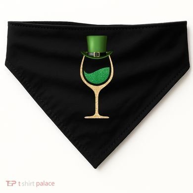St. Patrick's Day Wine Glass USA-Made Doggie Bandana