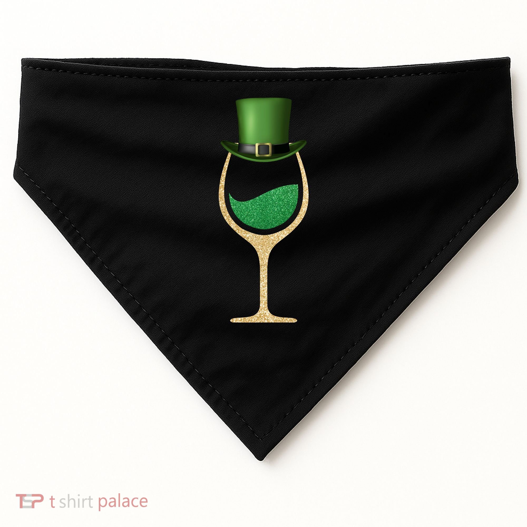 St. Patrick's Day Wine Glass USA-Made Doggie Bandana