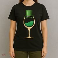 St. Patrick's Day Wine Glass T-Shirt thumb 4