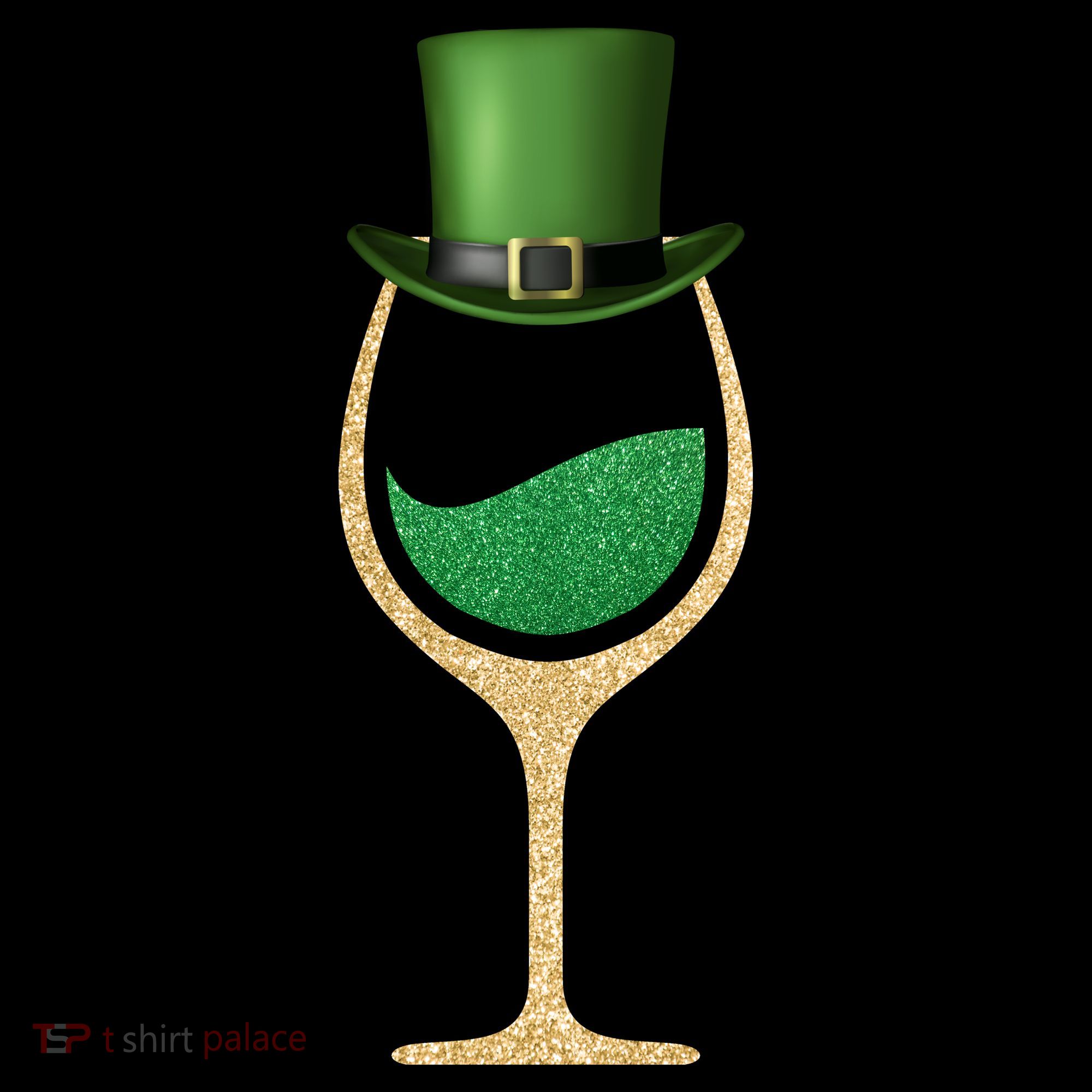 St. Patrick's Day Wine Glass Button