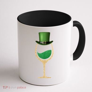 St. Patrick's Day Wine Glass Coffee Mug back