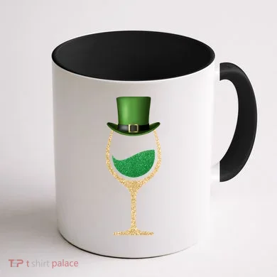 St. Patrick's Day Wine Glass Coffee Mug back