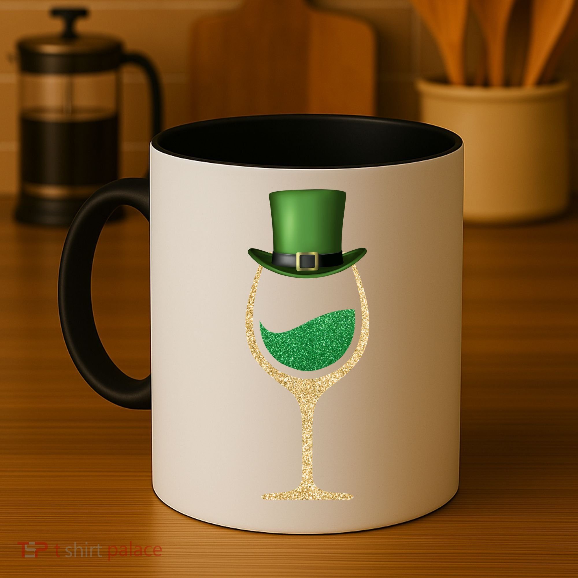 St. Patrick's Day Wine Glass Coffee Mug