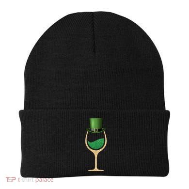 St. Patrick's Day Wine Glass Beanie