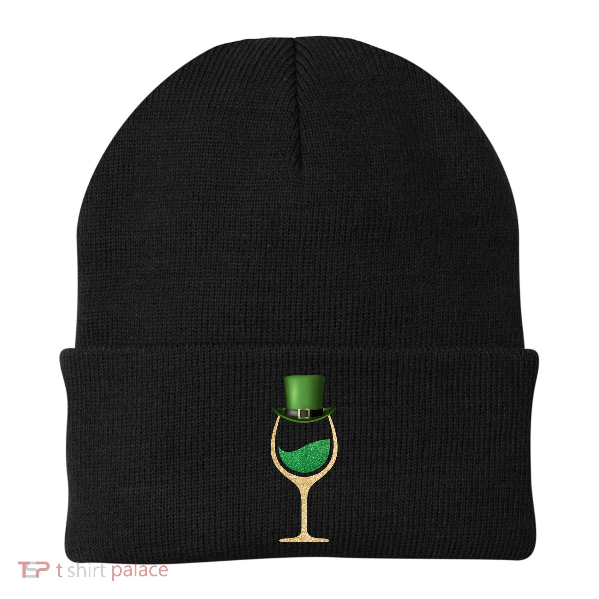St. Patrick's Day Wine Glass Beanie