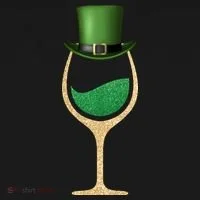 St. Patrick's Day Wine Glass Ornament thumb 1