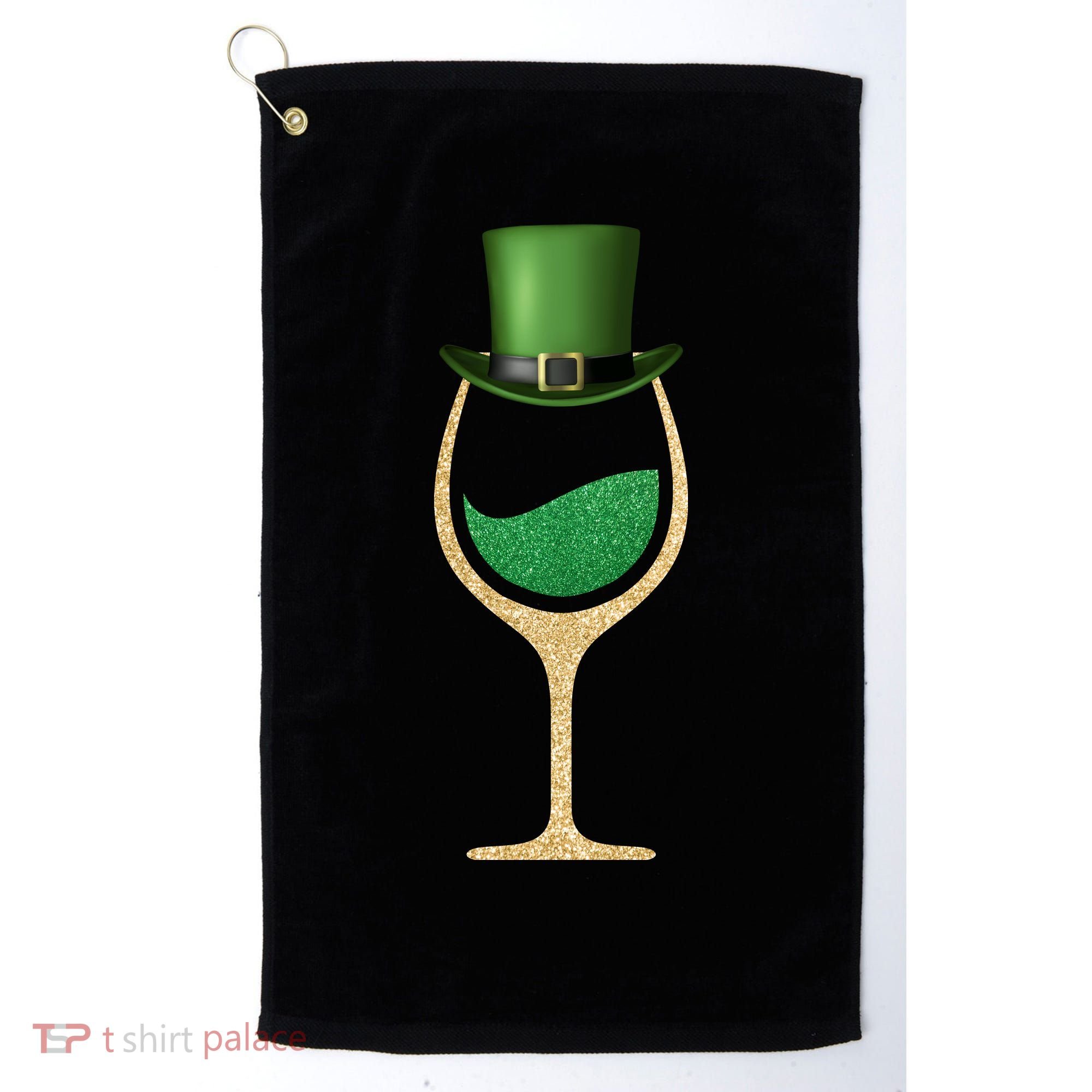 St. Patrick's Day Wine Glass Golf Towel