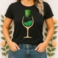 St. Patrick's Day Wine Glass Women's T-Shirt thumb 2