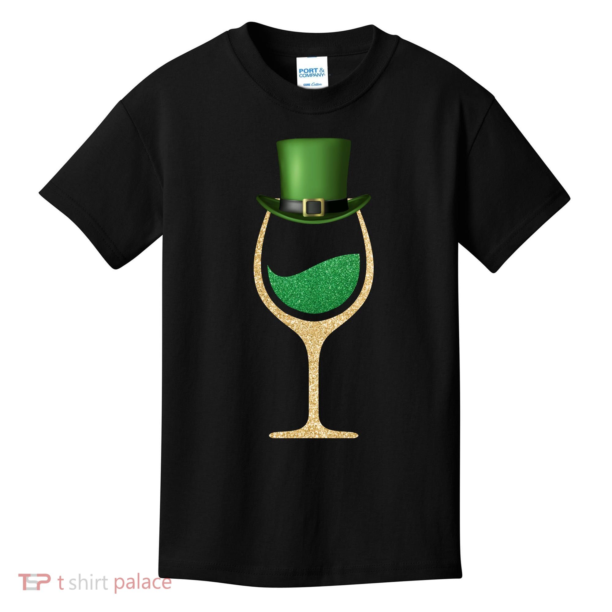 St. Patrick's Day Wine Glass Kids T-Shirt