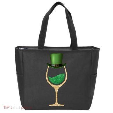 St. Patrick's Day Wine Glass Tote Bag