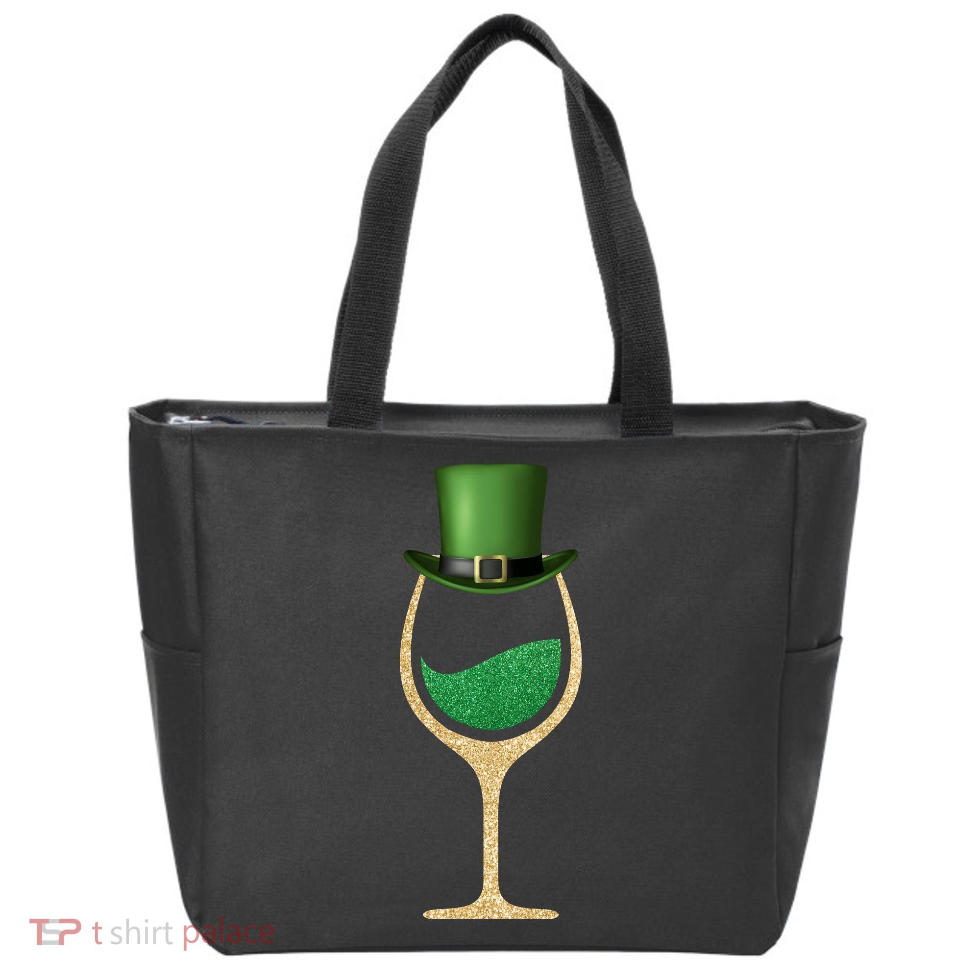 St. Patrick's Day Wine Glass Tote Bag