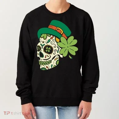St Patricks Clover Skull Women's Sweatshirt
