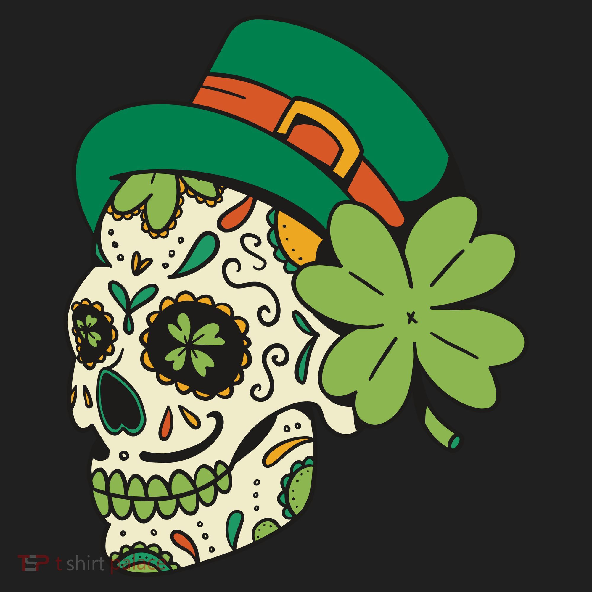 St Patricks Clover Skull Women's Sweatshirt