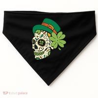 St Patricks Clover Skull USA-Made Doggie Bandana thumb 0