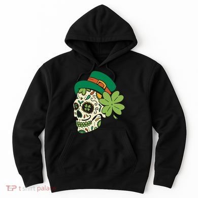 St Patricks Clover Skull Hoodie